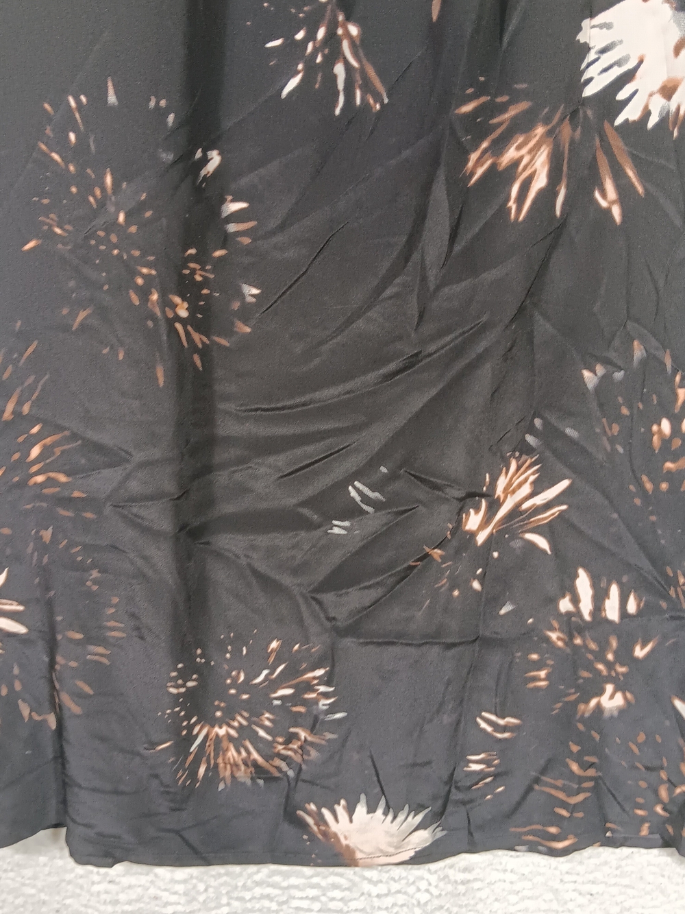 Ulla Johnson Dress Womens 6 Black Silk Midi Flowy Abstract Cover Up - Picture 5 of 11
